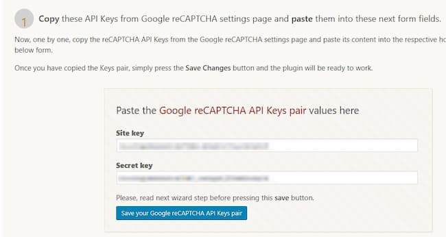 Вставка API ключей в плагин